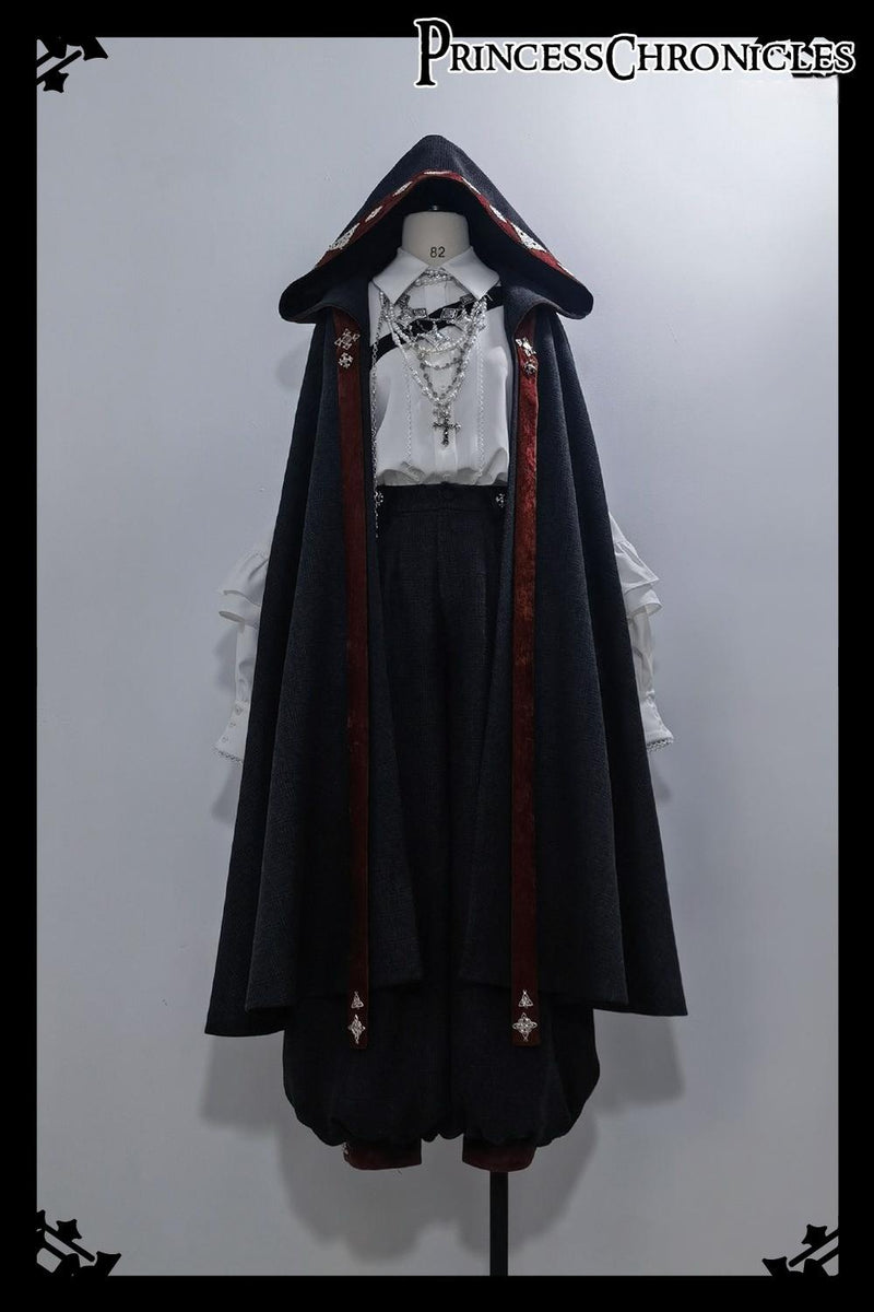Divine Covenant - Retro Ouji Lolita Pants Suit Male Lolita Long Cape Pants Only (in stock) S