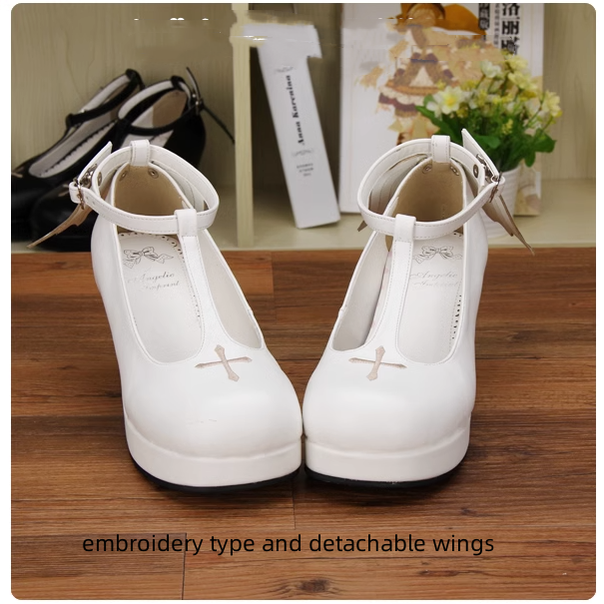 Angelic imprint - Gothic Lolita Wings and Cross Shoes - for Chistmas Shoes