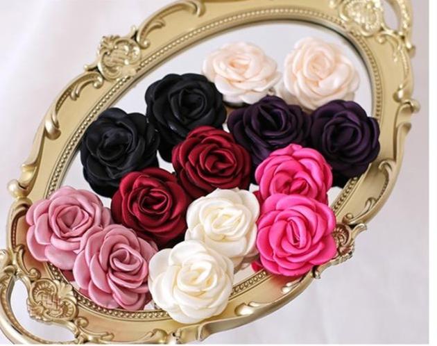 Xiaogui - Retro Lolita Brooch Rose Hairpins - Flower Headdress Headwear