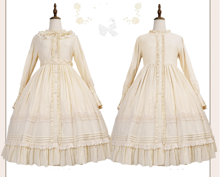 Strawberry Witch - The Spring - Cotton Lolita OP Dress with Long Sleeve