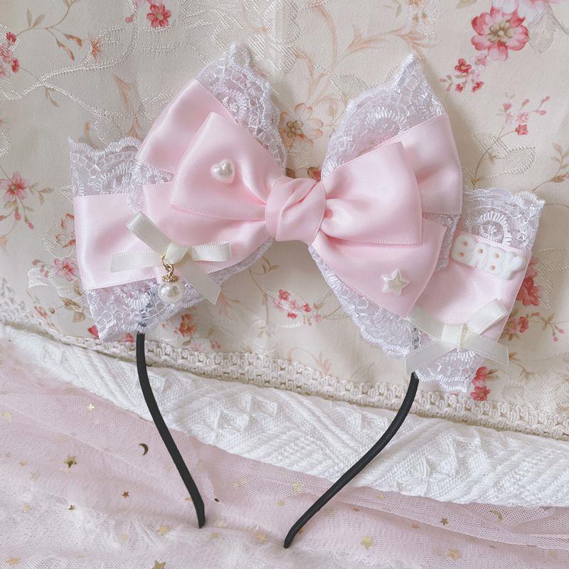 Cream Baby Original Sweet Spring Color Lolita Oversized Bow KC Bow Hair Clip Hair Accessory - Lolita Fetch