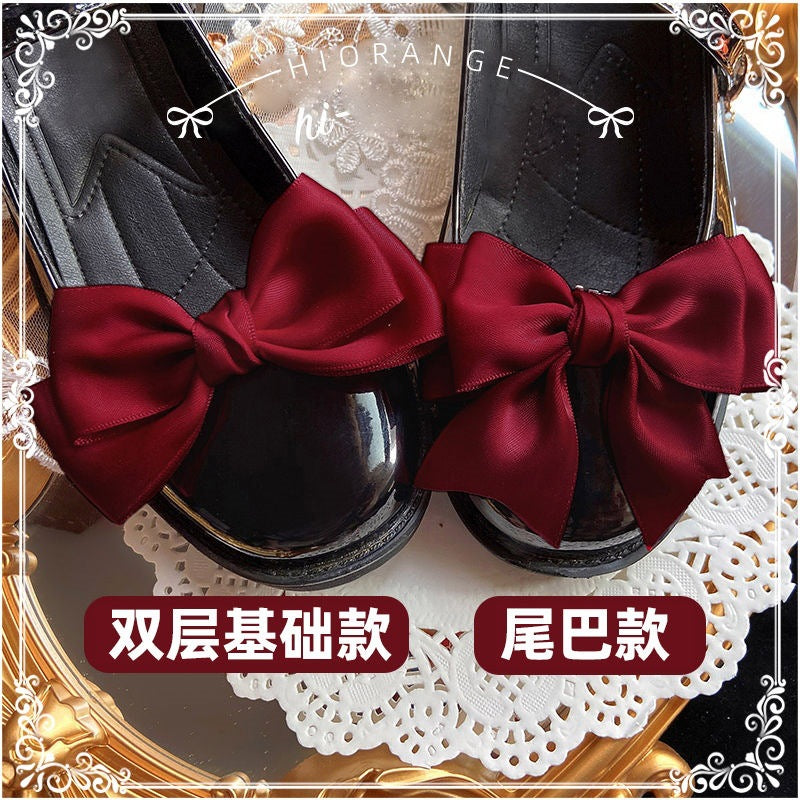 Sweet and Cute Girl Multi-color Lolita Shoe Clips Versatile Bow Shoe Buckles JK Basic Shoe Flowers - Lolita Fetch