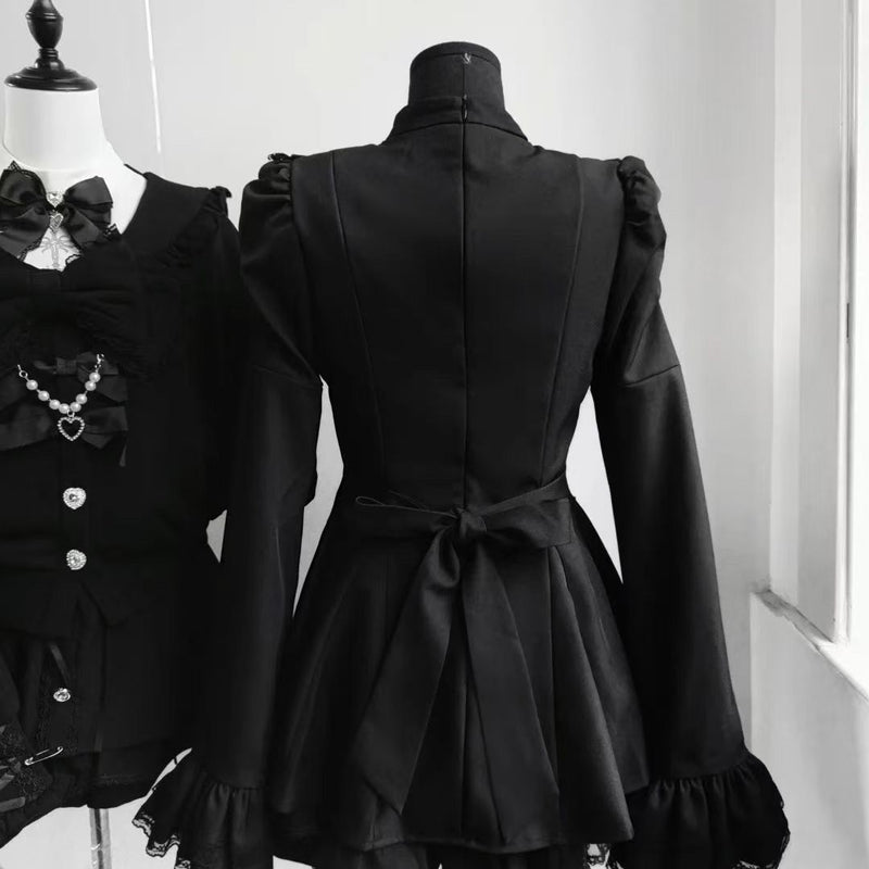 1st Anniversary - Midnight Bow - Gothic Lace Mini OP Dress - product image 7