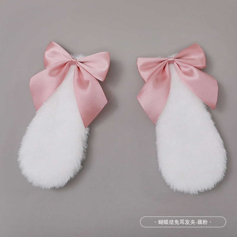 Lolita Lolita Bowknot Lolita Bunny Ear Hair Clip Side Clip Pair Clip Hair Accessory Cartoon Hair Clip