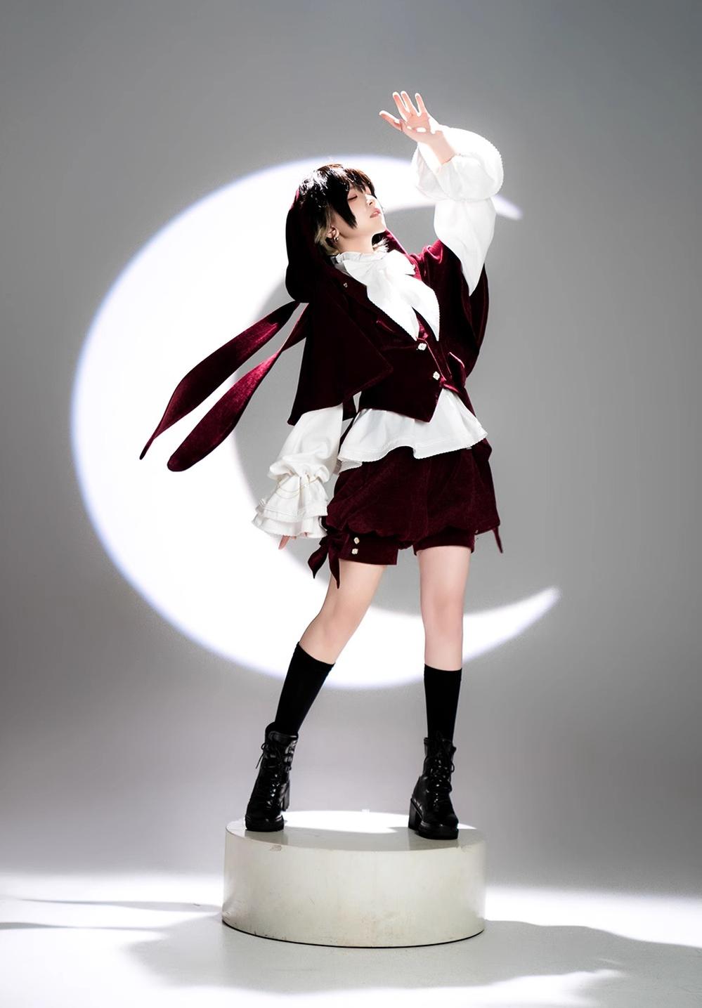 Princess Chronicles - Hunting Rabbit - Vintage Red Ouji Suit With Bunny Ear Hooded Jacket