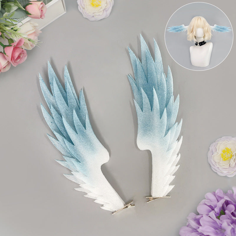 SundayRobin Ear FeatherCosProps 2DLoGirl Hair Accessories Star Iron Comic Exhibition Angel Ear Feather Headwear