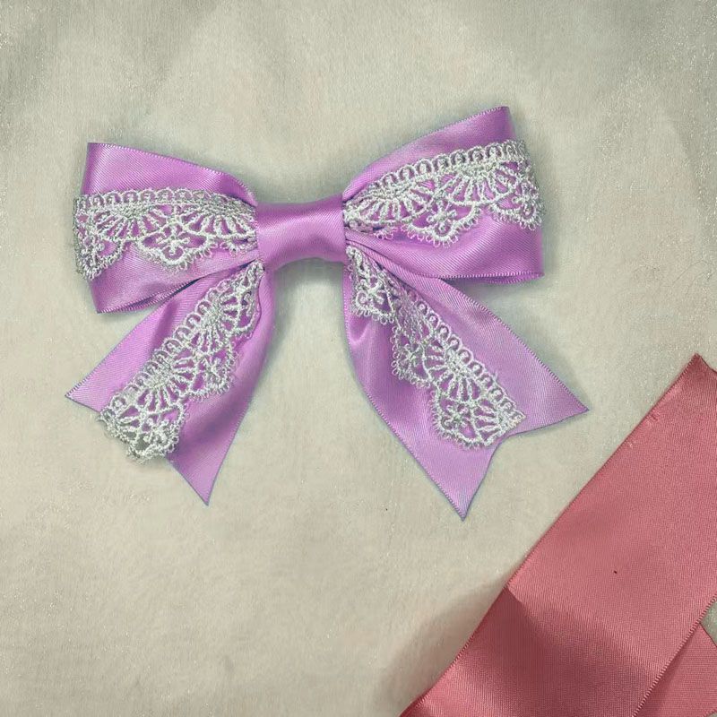 Handmade - Showa Cake Lace Bow - Hair Clip or Brooch - detail view 11