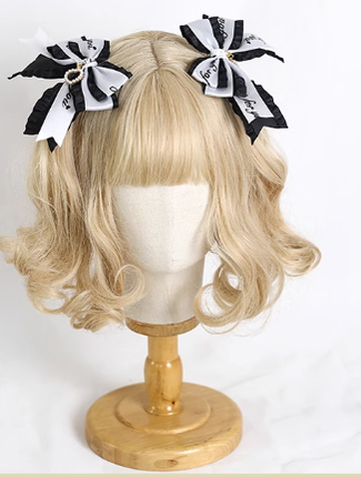 Xiaogui - Sweet Lolita Ribbon Bow Hair Clips - Headwear