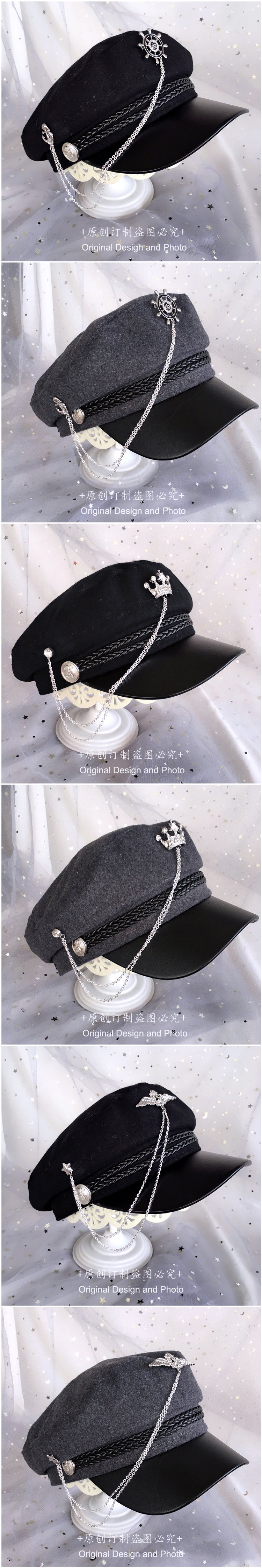 Army Lo Tassel Military Hat Gothic Style Military Hat Handmade Design Lolita Military Hat Lolita Accessories - Lolita Fetch