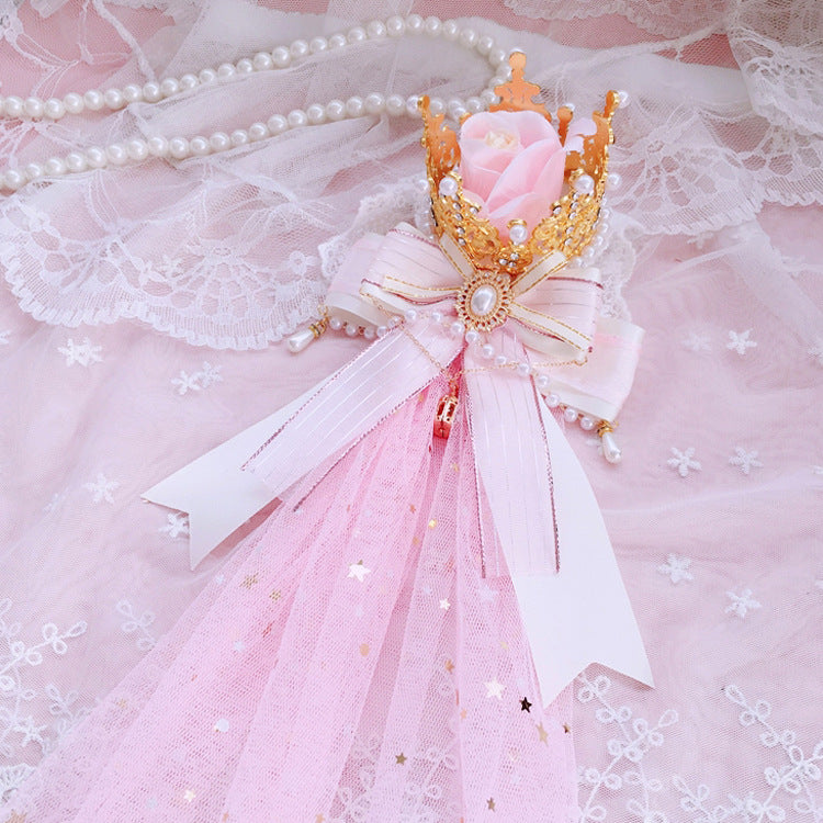 Original Lolita Crown Handmade Hair Accessory Gorgeous Hanamaru Shirayukihime Tea Party Lolita Hair Ornament Elegant Bridal