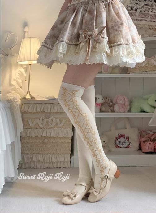 Roji Roji - Classic Lolita Socks Autumn - Mid-calf Cotton Socks Socks