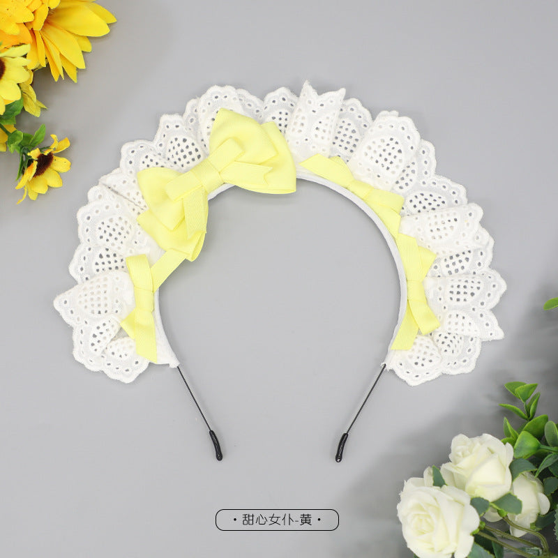 Japanese Style Cute Lace Bow Decoration Lolita Maid Headwear Props Comic Exhibition Accessories Hair Accessories Hairband