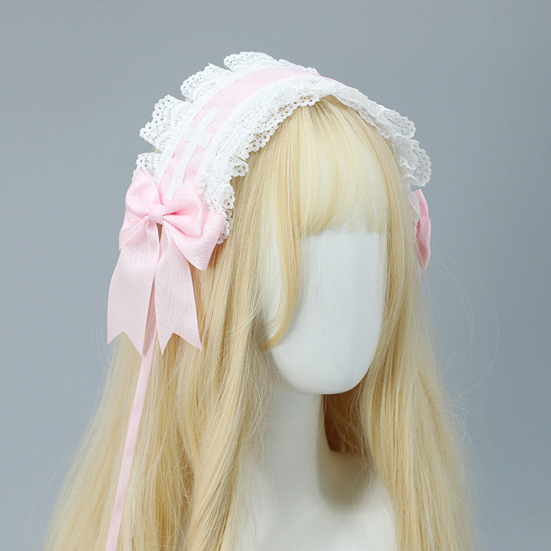 Lolita Bow Lace Hairband - Handmade Cute Anime Girl Hair Clip