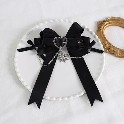 Xiaogui - Dark-themed Gothic Lolita Heart - Hair Clips Headwear