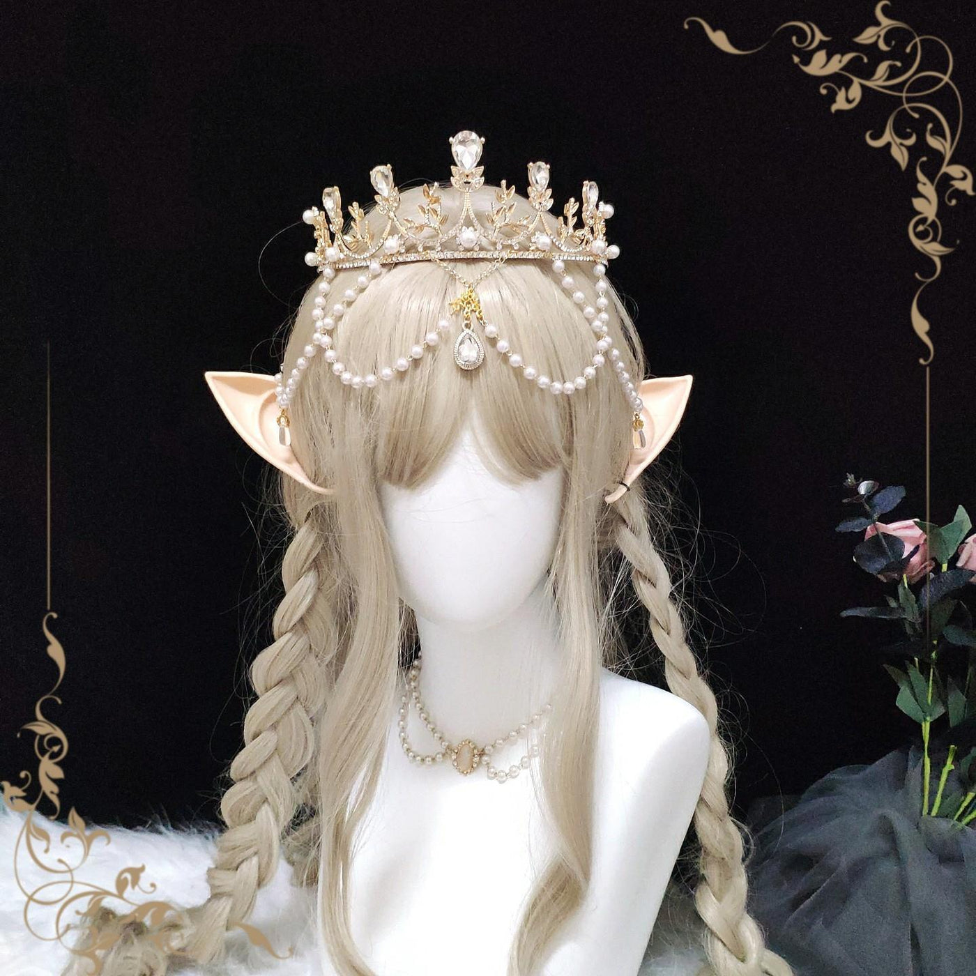 Christmas Lolita Rhinestone Crown - Alloy Super Fairy Headpiece - Brid