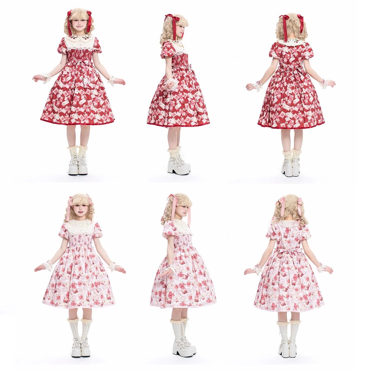 Strawberry Witch - Kawaii Lolita OP Dress - Strawberry Print OP Dress