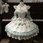 Robe JSK verte + collier vert + manchettes vertes + boîte avion / S