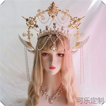 Original Lolita Virgin Mary Halo Apollo Sun Angel Headband - Church Hanfu Headwear | Exaggerated Photography Prop