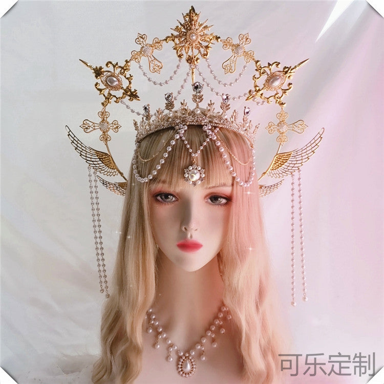 Original Lolita Virgin Mary Halo Apollo Sun Angel Headband - Church Hanfu Headwear | Exaggerated Photography Prop