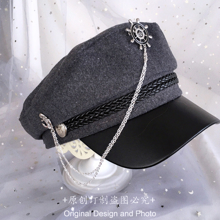 Army Lo Tassel Military Hat Gothic Style Military Hat Handmade Design Lolita Military Hat Lolita Accessories - Lolita Fetch