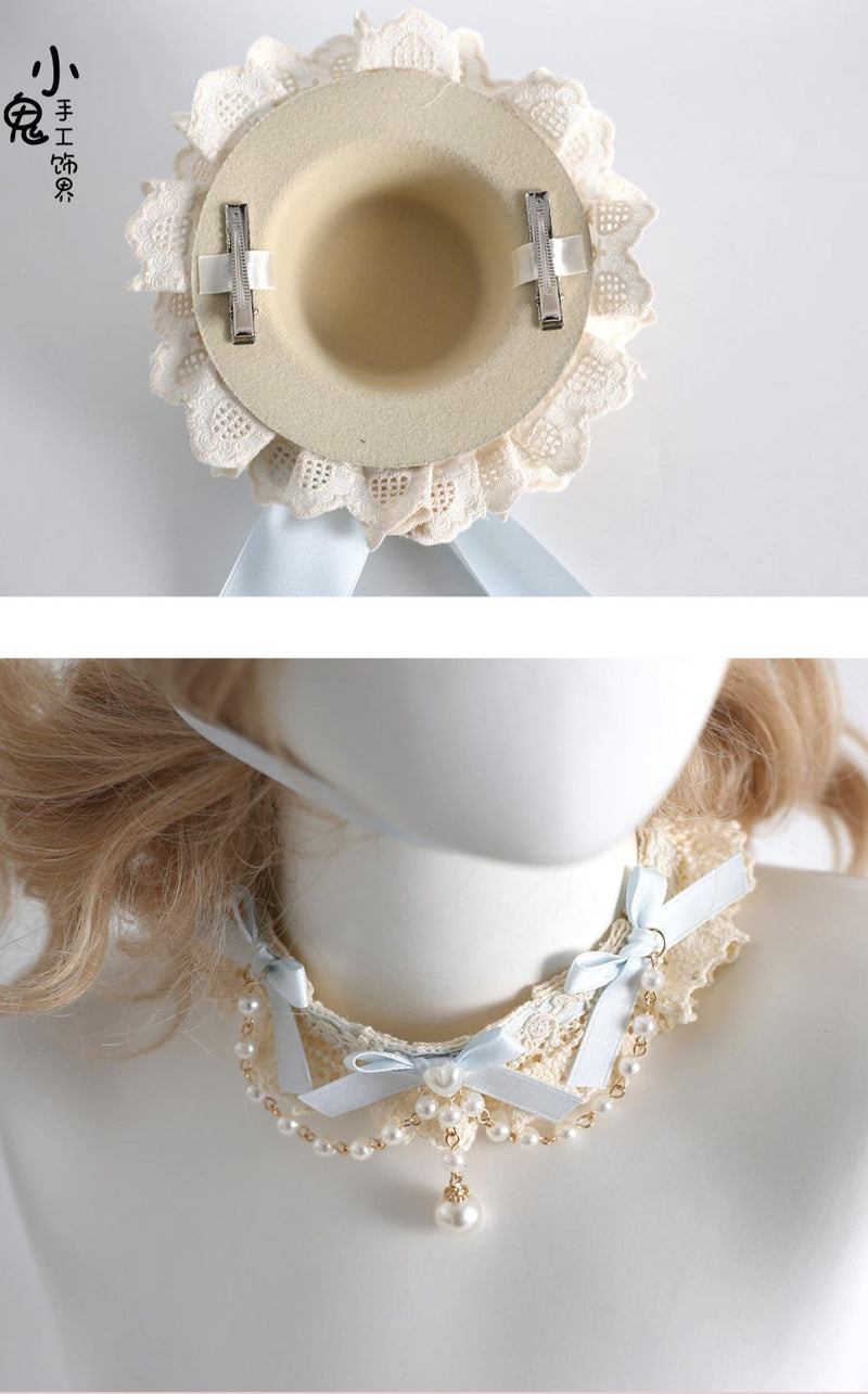 Xiaogui - Little Butterfly - Sweet Lolita Headdress Set, Lace & Bows