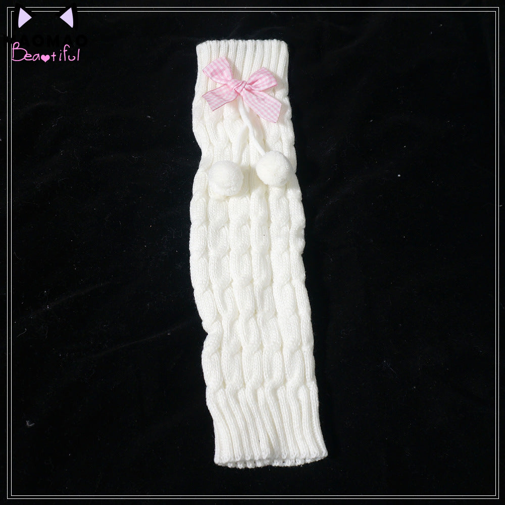 Original Cute Rabbit Ear Fluffy Socks Soft Girl Lolita Japanese JK Style Pom-Pom Bow Leg Warmers Elephant Socks - Lolita Fetch