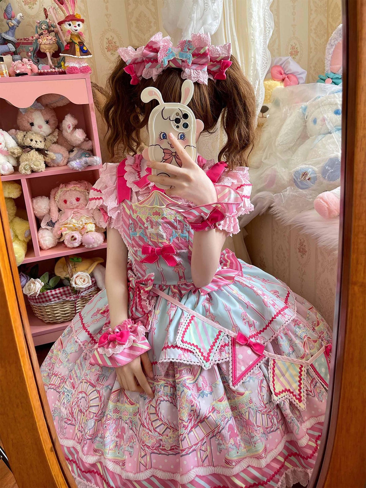 Letters from Unknown Star - Candy Park - Sweet Lolita Carnival Printed JSK & Salopette Dress