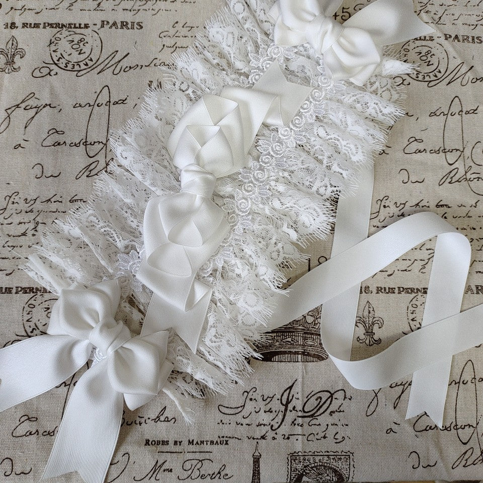 Lolita Lolita Small Items Matching Illusion Rose Handmade Kc Bow Hairband White Eyelash Lace Headband