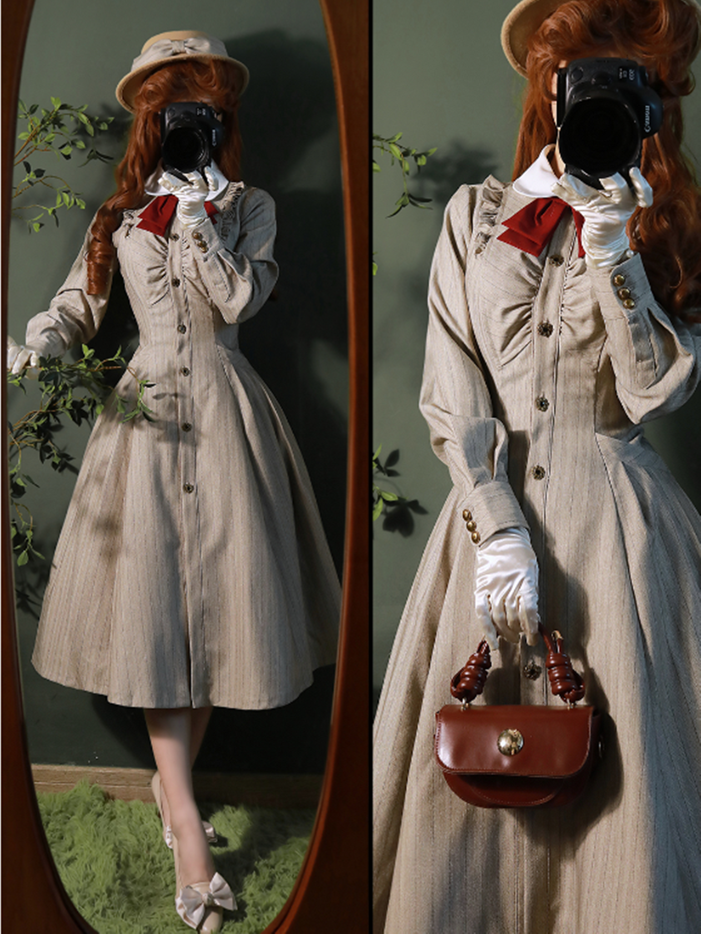 Forest Wardrobe - Winter Lolita Classic Front Open - Stripe OP OP Dress