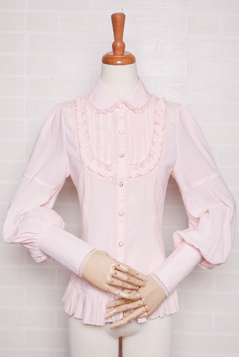 Yilia - Elegant Lamb Sleeve Chiffon Lolita - Blouse Innerwear