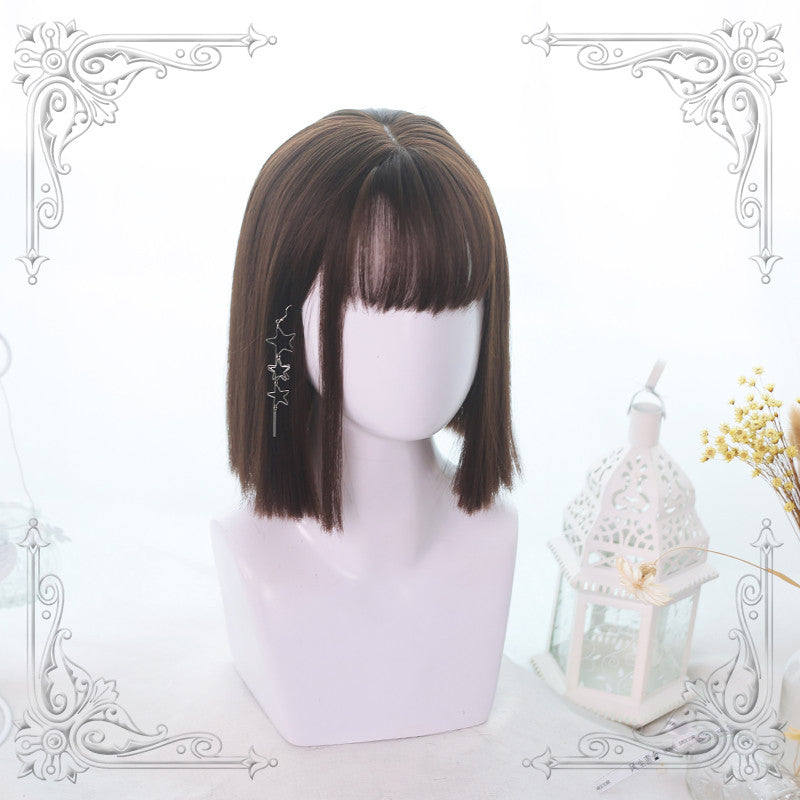 Dalao Home - Hot Sale 35cm Short Straight Lolita Wig chocolate（04-24）