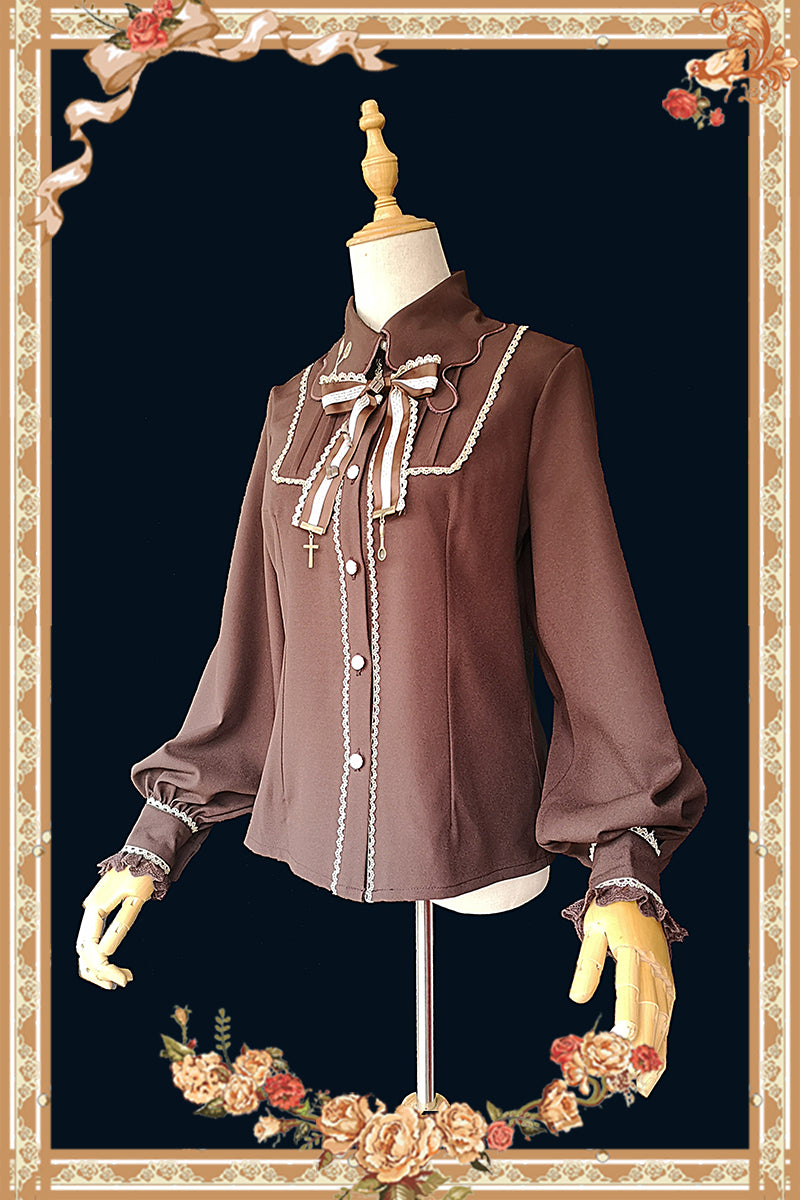 Infanta - Elegant Lolita Embroidery Lapel - Blouse JSK Dress