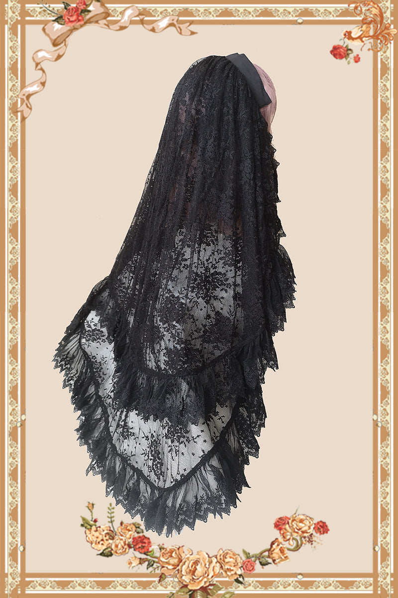 Infanta - Gothic Lolita Vail Double-layer - Lace Headdress Headwear