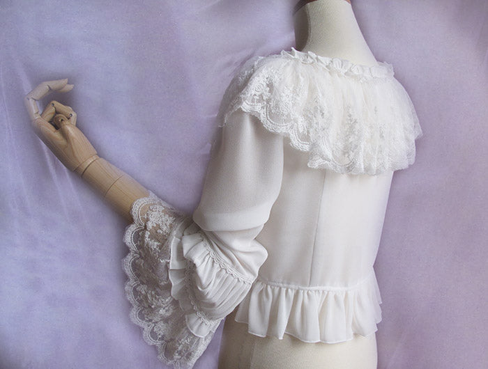 Yilia - Sweet Shell Lolita Chiffon Blouse - Innerwear