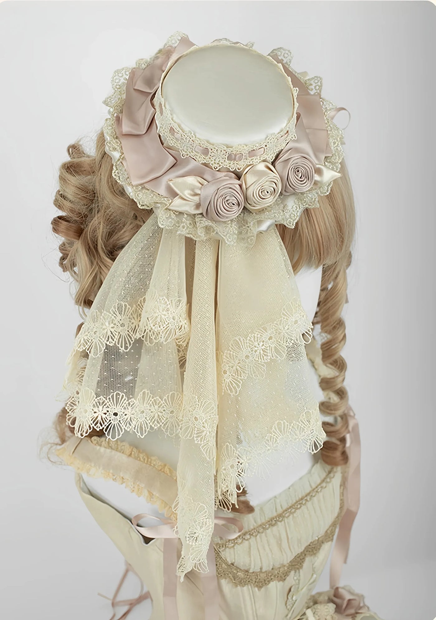 The Accessories' Story - Champagne Classic - Lolita headwear and choker options with floral accents - product detail 12