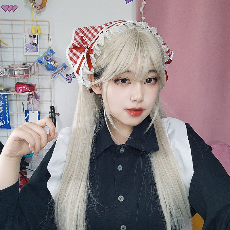 Cute Anime Lace Trim Triangle Scarf Sweet Girl Hair Scarf Vacation Photo Hairband Hair Accessories Headscarf - Lolita Fetch