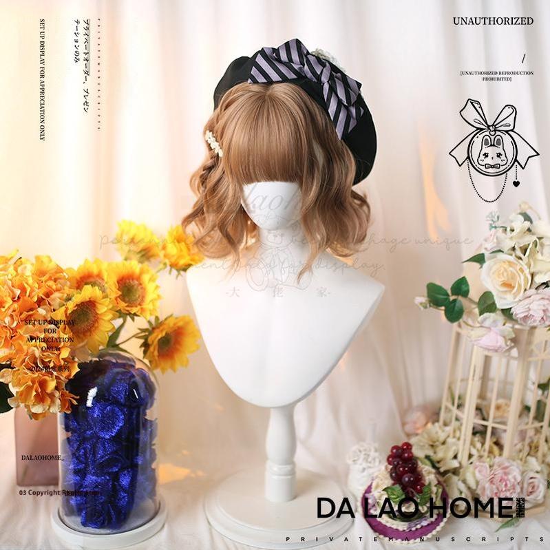 Dalao Home - Kawaii Short Curly Lolita Wig with - Bangs Wig