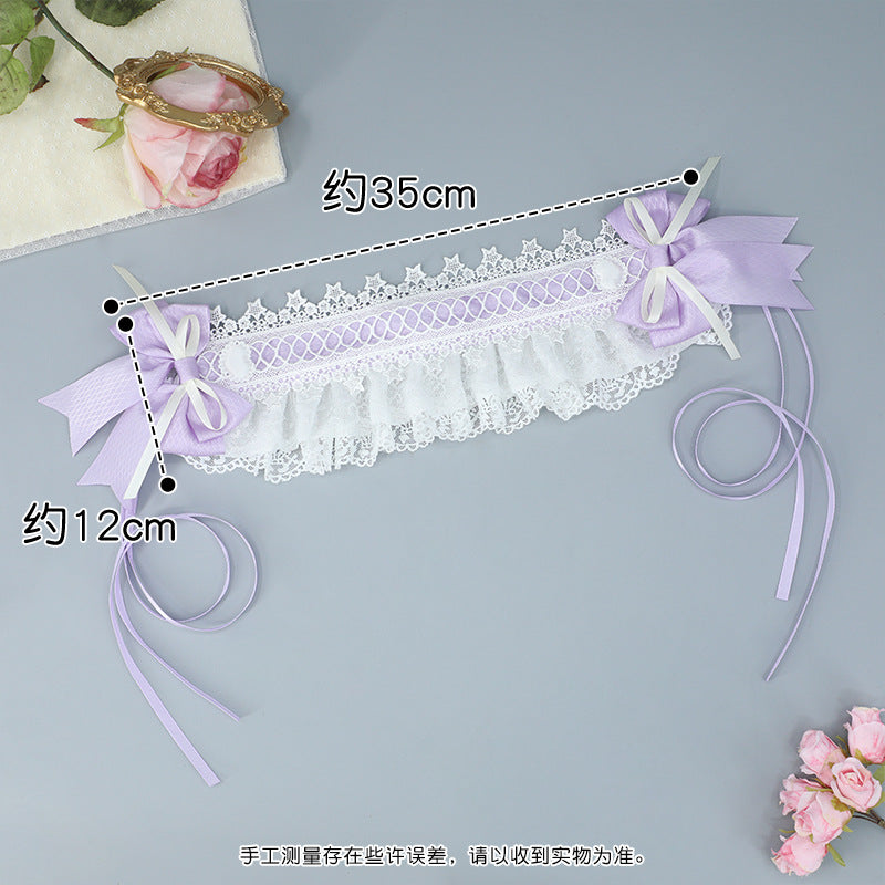 Japanese Style Handmade Cute Sweet Hair Accessories Versatile Lolita Girl Hair Ornaments Lace Bow Hair Clips Tea Party Hair Bands