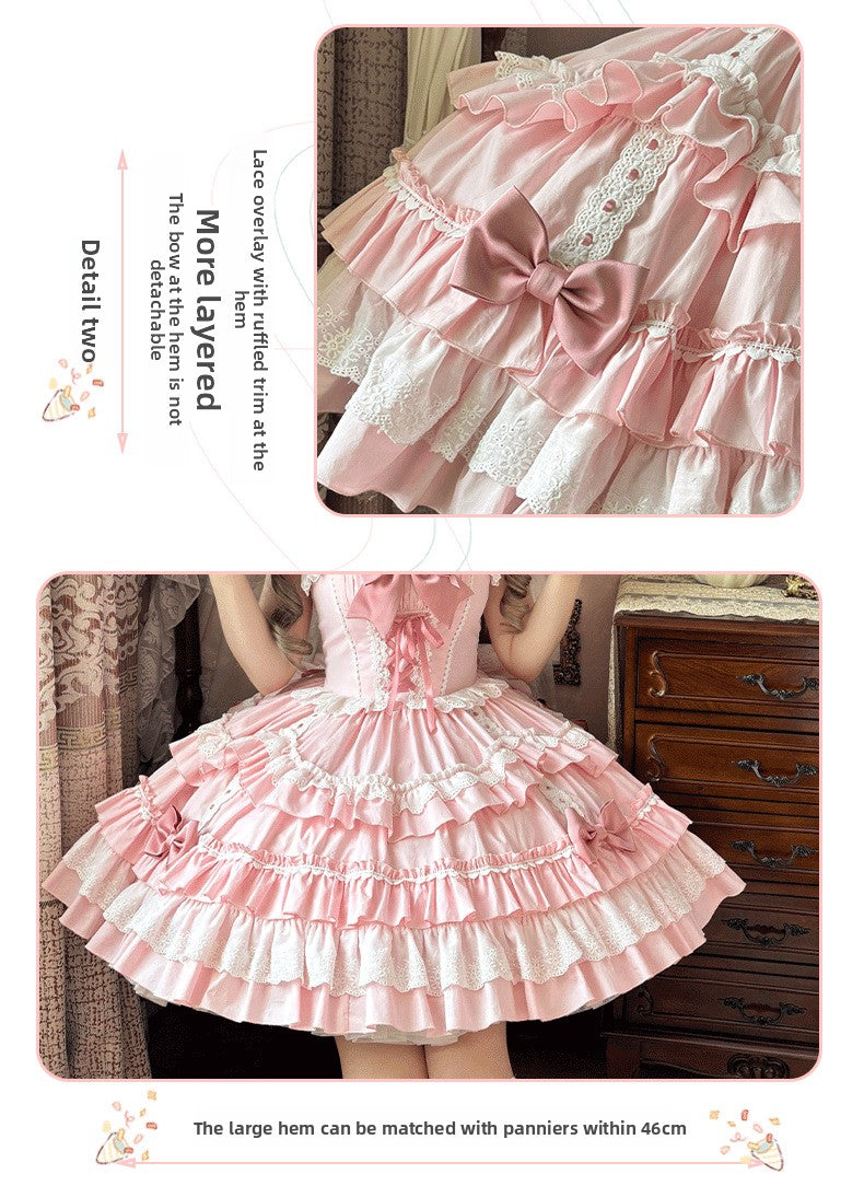 ZhiJinYuan -Sweet Mousse-  Cute Sweet Color-Block Fresh JSK Dress - Lolita Fetch