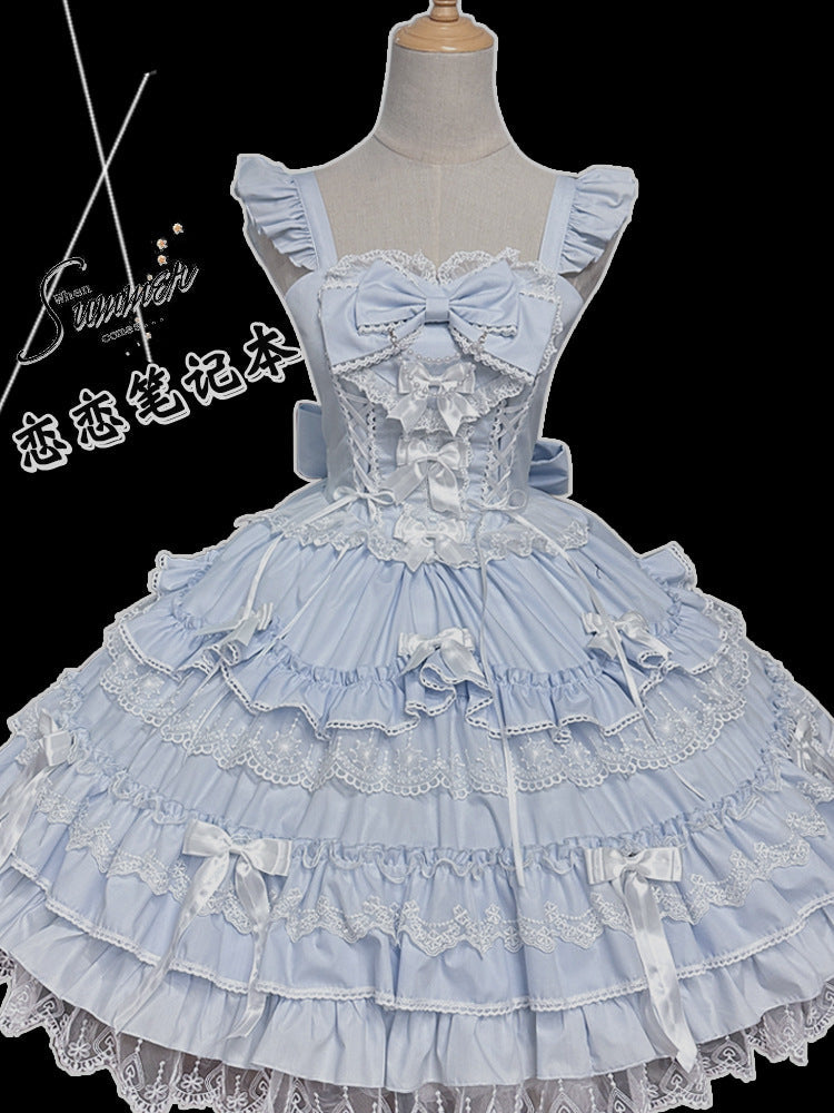 ZhiJinYuan - Love Notebook - Old School Lolita JSK Vintage Doll Tiered Dress