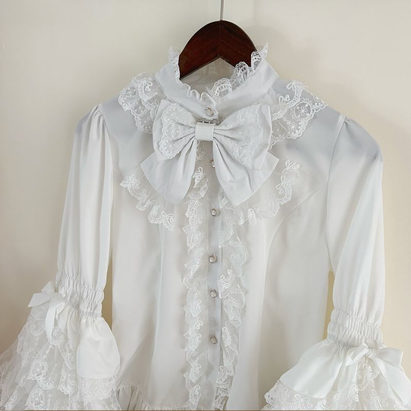 White Lace Hime Sleeve Lolita Blouse