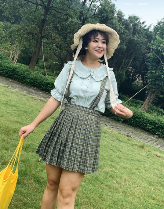 Niu Niu - Plus Size Lolita Blouse - Oversized Short Sleeve Shirt Innerwear