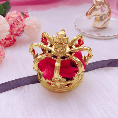 Lolita Crown Hair Accessories Gorgeous Rose Crown Hairband Headdress Golden Crown Hair Clip
