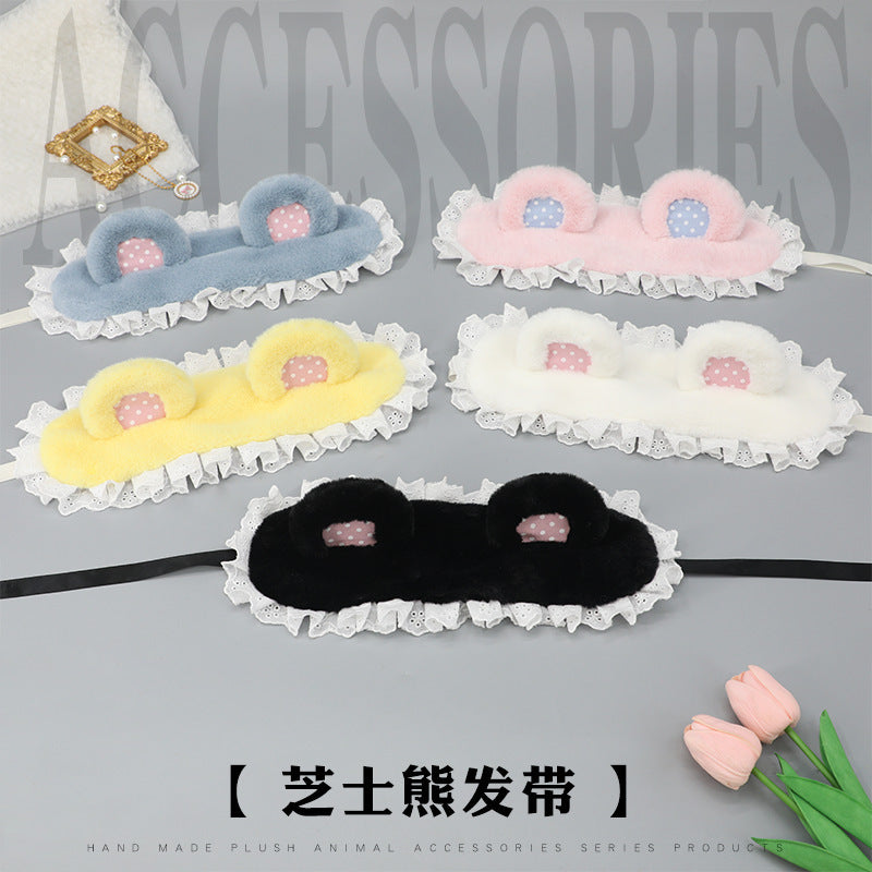 Handmade Plush Cat Ear Polka Dot Hair Accessories Sweet Cute Hair Clips Japanese Lolita Cat Ear Headband - Lolita Fetch