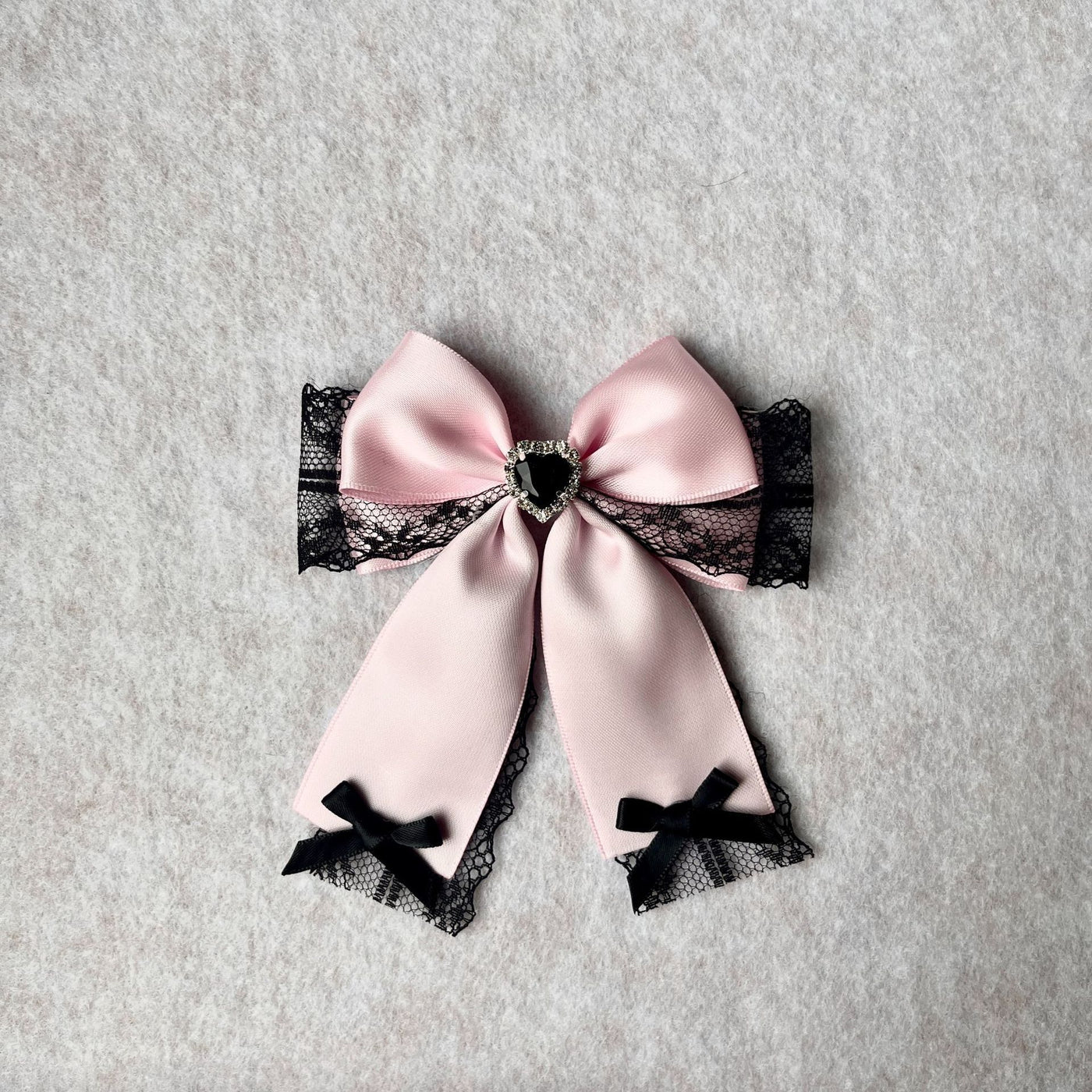Handmade - Lace Tasseled Bow - Hair Clip or Brooch - detail view 20