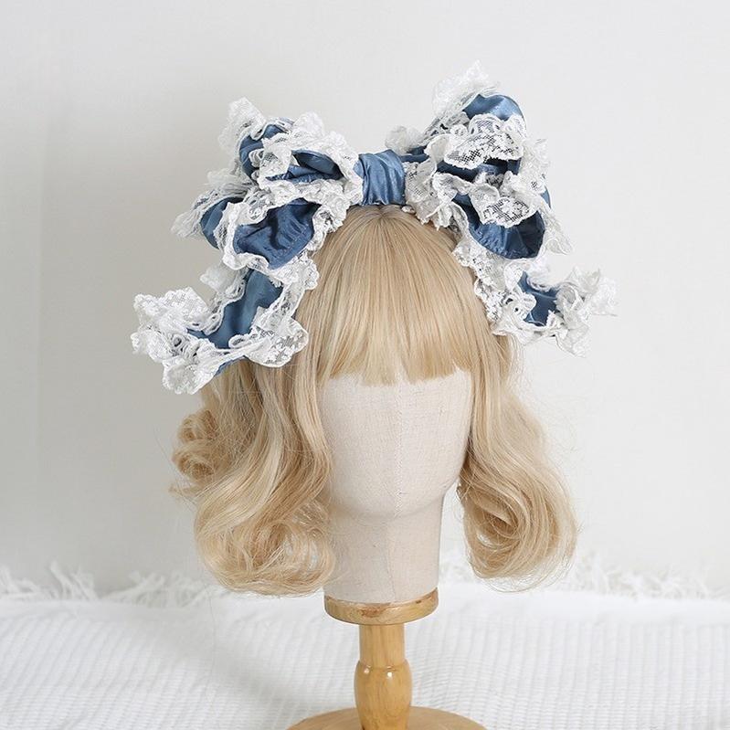 Xiaogui - Sweet Lolita KC with Large Lace Bow - in Multiple Colors Headwear