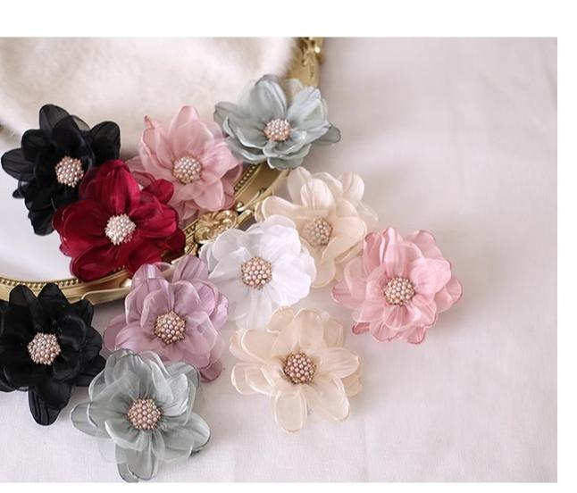 Xiaogui - Elegant Lolita Headdress Organza - Flower Hairpin Headwear