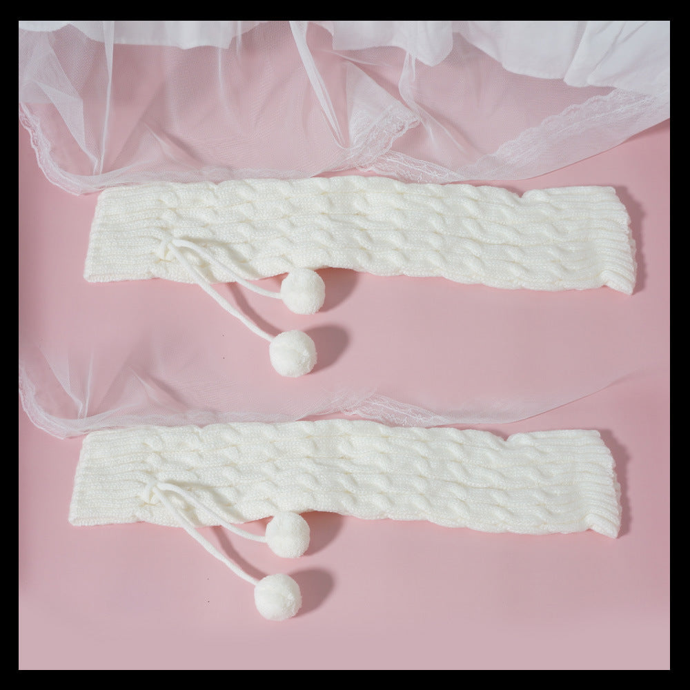 Original Cute Rabbit Ear Fluffy Socks Soft Girl Lolita Japanese JK Style Pom-Pom Bow Leg Warmers Elephant Socks