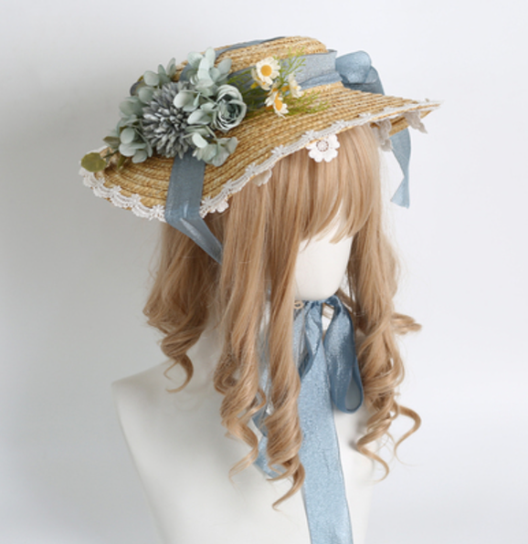 Xiaogui - Elegant Lolita Flower Bow Lace - Sunhat Headwear