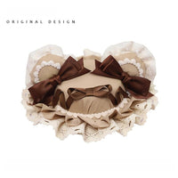 The Accessories' Story - Bear Ear - Lolita head accessory options with ruffles and bear-ear details - Chocolate Bear Ear Hat